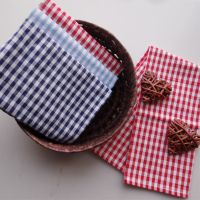 【CC】❧◑  1Pc Cotton Checkered Table Napkins Placemat Dinner Decoration