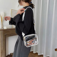 2023 Women Transparent Small Crossbody Bags Summer Jelly Messenger Bag Female Travel Peach Shoulder Bag Girls Clear Purses