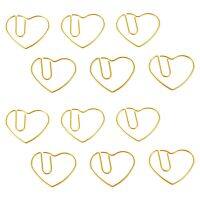 100 Pieces Love Heart Shaped Small Paper Clips Bookmark Clips for Office School Home Metal Paper Clips