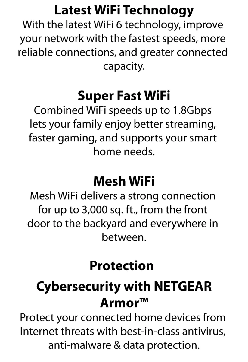 NETGEAR Nighthawk Whole Home Mesh WiFi System (MK62) AX1800 Router with  Satellite Extender, Coverage up to 3,000 sq. ft. MK62-100UKS Lazada  Singapore