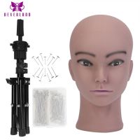 20" Afro Mannequin Head Training Head for Wig Making Hat Display Cosmetology Manikin Head for Makeup Practice with Mini Tripod