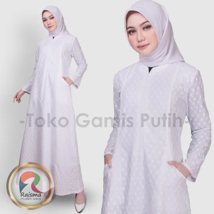 Raisma Gamis Warna Putih Gamis Putih Syari Baju Gamis Wanita Warna Putih Gamis Putih Wanita Gamis
