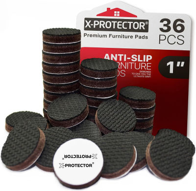 X-PROTECTOR Non Slip Furniture Pads - Premium 36 pcs 1" Furniture Grippers - Best SelfAdhesive Rubber Feet Furniture Feet - Ideal Non Skid Furniture Pad Floor Protectors – Keep Furniture in Place!