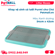 Khay vệ sinh có lưới Purmi cho chó Size 54cm x 42cm - Màu xanh Petmall