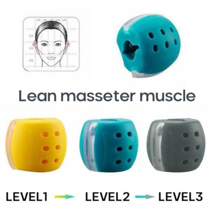【A HOT】 Jaw Exerciser Slim Face Fitness Silicon Balls Chin Workout