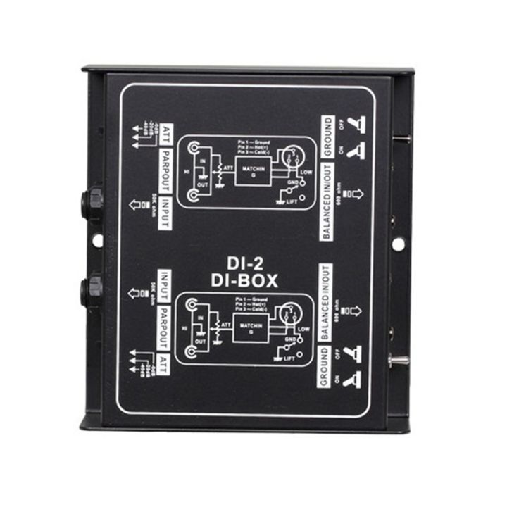 1-pc-di-2-audio-isolator-passive-audio-di-box-black-metal-audio-noise-canceller-guitar-isolator-resistor-anti-noise-audio-converter