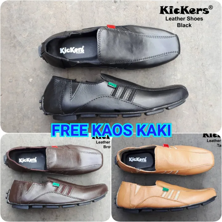 kickers leather trainers