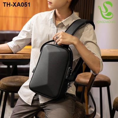 New men chest bag large capacity one shoulder inclined bag mens leisure office the computer shell