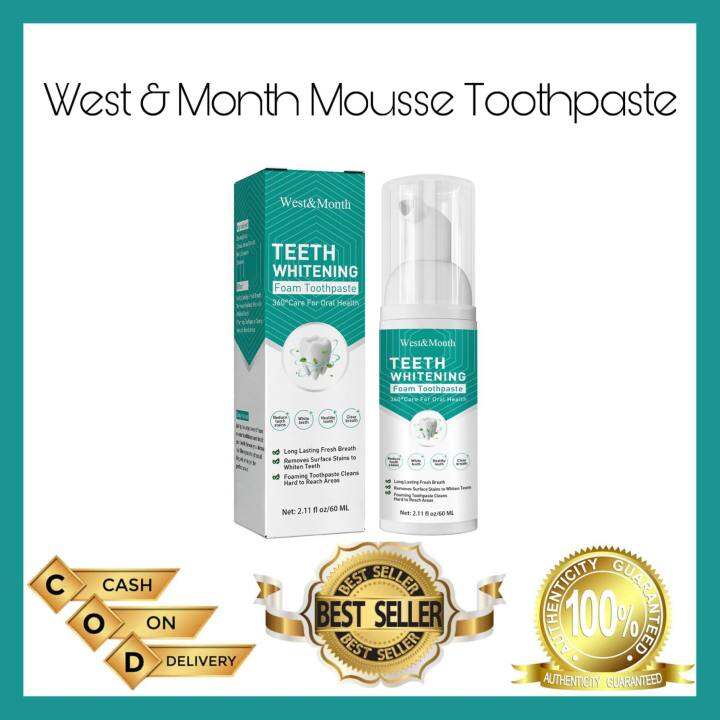 ORIGINAL WEST&MONTH Teeth Whitening Mousse Toothpaste 60ML Teeth