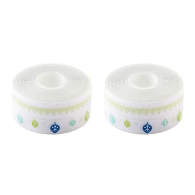 2X Waterproof Tape Anti-Mildew Tape Cute Self Adhesive Sealing Caulk Strip Tape for Bathtub Kitchen Wall Edge Protect