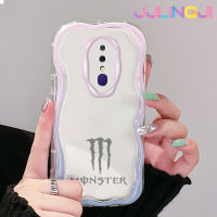 Jjlingji เคสสำหรับ OPPO F11 Pro เคส A9 A9X เคสแฟชั่นเท่ๆเทรนด์ดีไซน์ใหม่เนื้อครีมขอบคลื่นโปร่งใสลายกล้องถ่ายรูปเคสมือถือกันกระแทกแบบใสนิ่มเคสป้องกันอ่อนโยนแบบเรียบง่าย