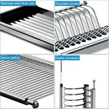 201 Stainless Steel 3 Tiers Wall Mounted Dish Drying Rack Drainer Hanging  Rack with PP Water Tray - China Dish Rack and Kitchen Rack price