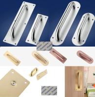 2Pcs/Lot Stainless Steel Face Mount Door Pull Push Plate Fire proof door Brush Gold Rose Gold