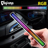 รถ Ambient โคมไฟเพลงบรรยากาศแสง RGB ที่มีสีสันแถบไฟ LED ไฟควบคุมเสียงรถกระบะจังหวะ USB ประหยัดพลังงาน