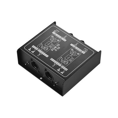 1 Pack DI-2 Audio Isolator Passive Audio DI Box Black Audio Noise Canceller Guitar Isolator Resistor Anti-Noise Audio Converter