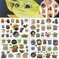 1 ชิ้น Baby Yoda สติกเกอร์รอยสักชั่วคราว Baby Shower Fake Tattoo สติกเกอร์สำหรับเด็ก Star War Theme Birthday Party ตกแต่ง-KEOIR MALL