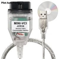 สาย Mini VCI เข้ากันได้กับ V17โตโยต้า J2534สาย Mini VCI เข้ากันได้กับรถยนต์ยี่ห้อโตโยต้ารุ่น Lexus Scion Techstream OBD2 OBD แบบใช้ซ้ำได้ FT232RL