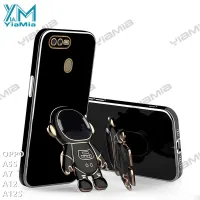 YiaMia Fashion Phone Case For OPPO A5S A7 A12 A12S New Luxury Trend Astronaut Phone Case Soft Silicone Shockproof Phone Cover With Personalized Fashion Astronaut Ring Holder