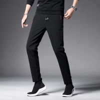 Summer Thin Viscose Fiber Stretch Casual Pants Men Slim Sports Pants Trendy Loose All-match Men Jogging Pants Hiking Pants Ultra-Thin Jogging Pants