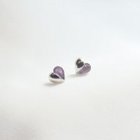 เครื่องประดับ rock me jewelry รุ่น Mini heart Earrings ต่างหู ทองเหลือง ประดับพลอย (Customized 15 Days)