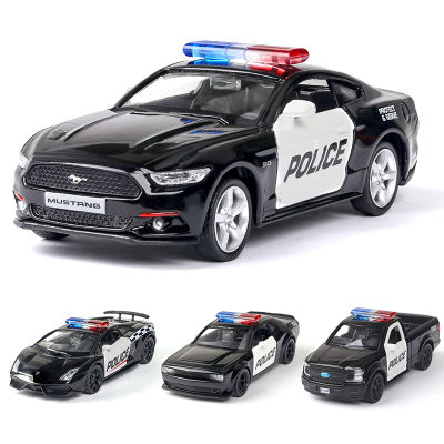 ใหม่136 D Iecast ล้อแม็กรถตำรวจรุ่นชาเลนเจอร์2ประตูเปิดด้วยดึงกลับฟังก์ชั่นโลหะรถสปอร์ตรุ่นสำหรับเด็กของเล่น