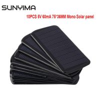 SUNYIMA 10PCS 5V 60mA 75*36MM Polycrystalline Silicon Solar Panel Module Sunpower DIY Mini Solar Cells Battery Phone Charger Wires Leads Adapters