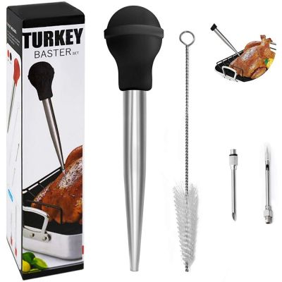 【JH】 Turkey Dropper Set Barbecue Food Baster Syringe Tube Meat Injector Cleaning
