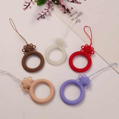 【cw】 Lanyard Silicone Chinese Knot Sling Short Buckle Pendant Anti lost ！