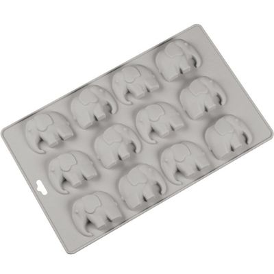 GL-แม่พิมพ์ ซิลิโคน รูปช้าง 12 ช่อง แผ่นใหญ่ (คละสี)  Elephant Shape silicone