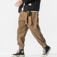 ฤดูหนาวใหม่ญี่ปุ่นผู้ชาย Waistband Corduroy Harem กางเกง Casual Jogging Sweatpants Hip-Hop Street ชายขนาดใหญ่ M-5XL...