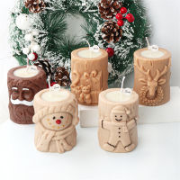 3D Christmas Tree Candle Mold Tree Stump Candle Mold 3D Christmas Tree Candle Mold Elk Candle Silicone Mold Snowman Candle Mold Christmas Decoration Mold Diy Craft Tools Candle Making Supplies Silicone Candle Mold Cake Chocolate Mould Christmas Candle