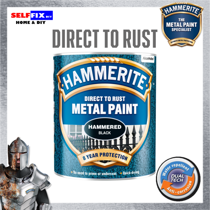 hammerite metal paint hammered 750ml black