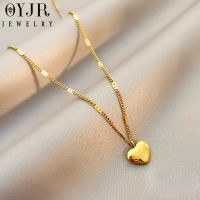 OYJR สร้อยคอผู้หญิงแบบโซ่  จี้หัวใจ สร้อยทองชุบ 18k สวยเหมือนของจริง