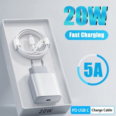Original PD 20W Fast Charger For Apple iPhone 14 13 12 11Pro Max Plus Mini XR XS X Charger USB Type C Cable Charging Accessories