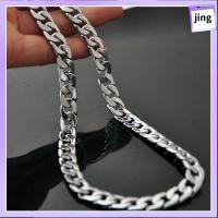 JING ทุกเพศ เครื่องประดับปาร์ตี้ เหล็กไทเทเนียม ร็อค กอธิค โซ่หนา ๆ พังก์ Choker สร้อยคอโซ่ ฮิปฮอป จี้