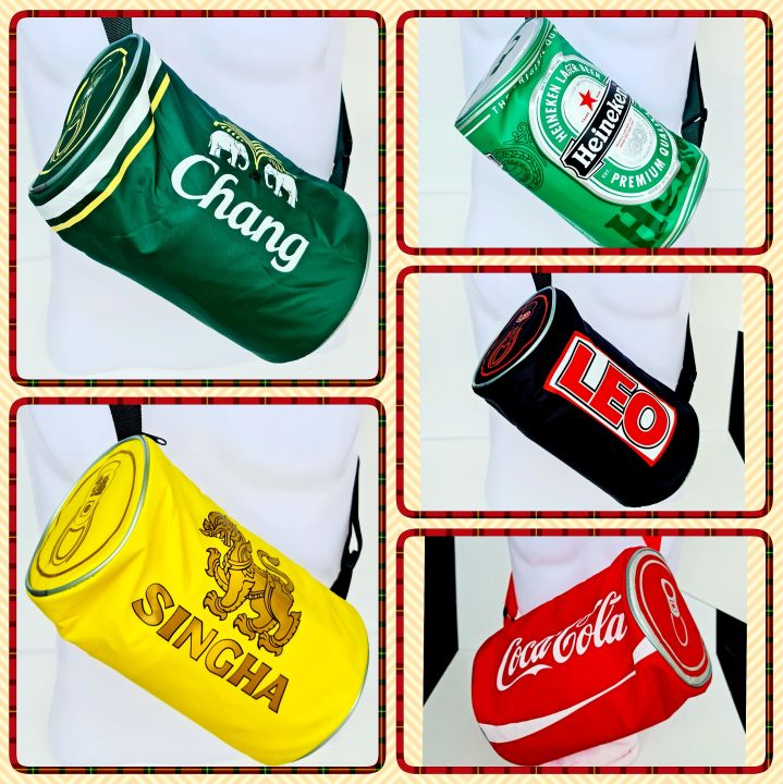 กระเป๋าสะพายข้างทรงกระป๋อง-coke-chang-heineken-leo-singha
