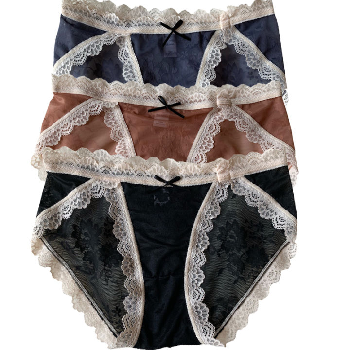 Lace Underwear Women Sexy Mesh Lace Briefs Panties Transparent