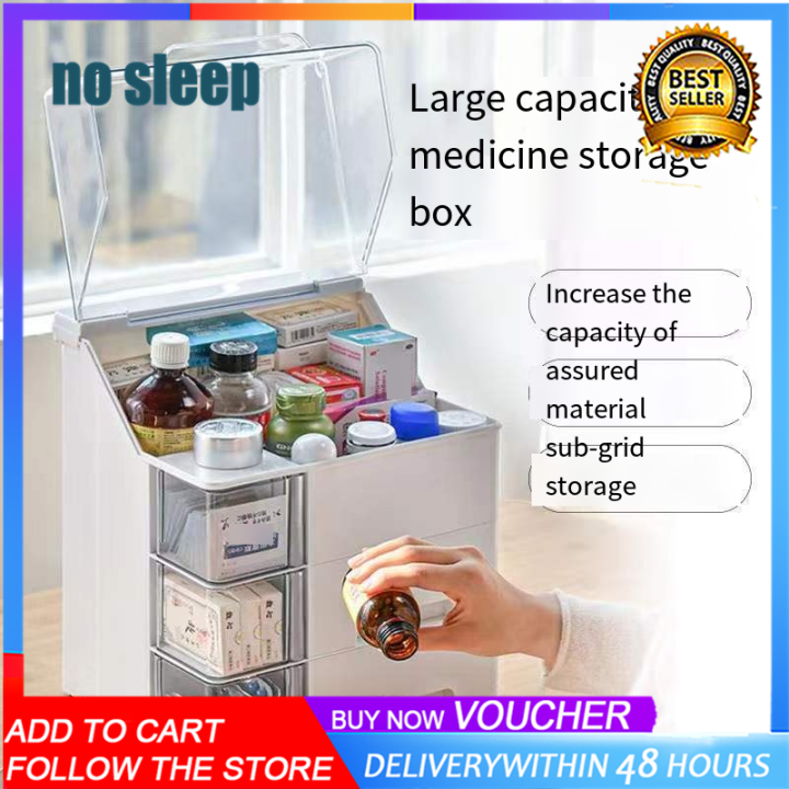 Plastic Medical Storage Containers Medicine Box Organizer Home