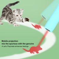 ✳☼∏ Cat Laser Toy Creative Cat projection Pen Funny Pet Infrared LED Pointer Light Glowing Animated Portable Keychain Glowing Pen