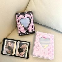 Ins Black Plaid Photo Album 3 Inch Heart Hollow Kpop Idols Photocards Cards Holder Star Chasing Photos Collect Book 40 Pockets