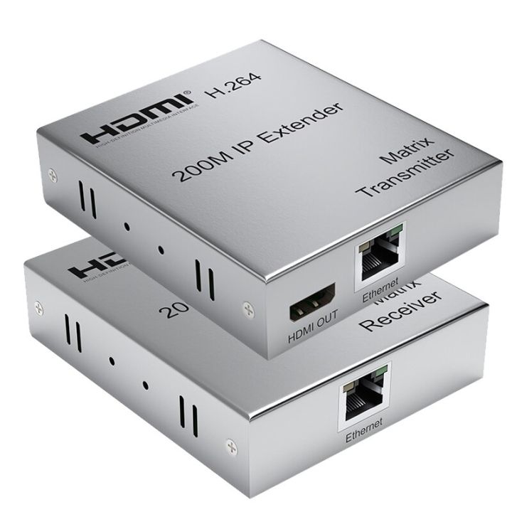 ตัวขยาย Hdmi Cat6 Ip อีเทอร์เน็ต Rj45กล่องขยายสัญญาณ200เมตรผ่าน Lan Ip 200เมตรที่ขายแบบเมตริกซ์ 