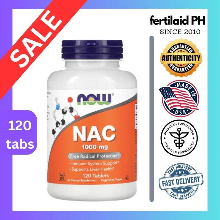 NOW Foods, NAC, 1,000 mg, 120 Tablets N-Acetyl Cysteine | Lazada PH