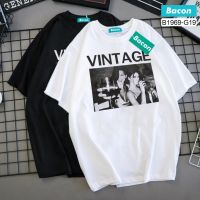 เสื้อยืดแฟชั่น โอเวอร์ไซส์ ลาย VINTAGE