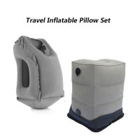 Useful Inflatable Portable Travel Footrest Pillow Kits Plane Train Bed Foot Rest Pad Inflatable Body Back Neck Support Pillow