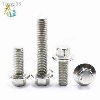 1/10pcs M5 M6 M8 M10 M12 A2-70 304 Stainless Steel GB5787 Hexagon Head with Serrated Flange Cap Screw Hex Washer Head Bolt