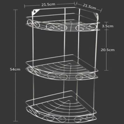 ใหม่ !! ชั้นวางของในห้องน้ำ ชั้นวางของในห้องน้ำสแตนเลส 304 แท้ 3 ชั้น  ไม่ต้องเจาะผนัง ไม่ต้องใช้สว่าน รับน้ำหนักได้ดี
