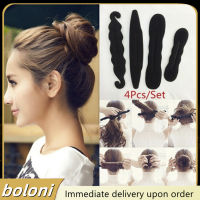 【boloni】4ชิ้น/เซ็ตทรงผมที่บิดเครื่องมือ Donut Twist เครื่องประดับผมจัดแต่งทรงผมแฟชั่น หัวบอล