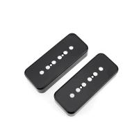 Musiclily Pro Plastic P-90 Soapbar Guitar Pickup Covers for USA Gibson, Cream Black (Set of 2)