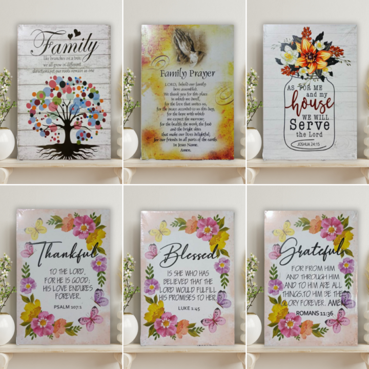 Decors and Beyond Bible Verse & Family Quotes Wooden Wall Art Boards Decoration (14" x 10