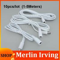 Merlin Irving Shop 10x 1/1.5/3/5m white DC male to female jack Power supply connector Cable 22awg 3A Extension Cord Adapter Plug 12V 5.5x2.1mm